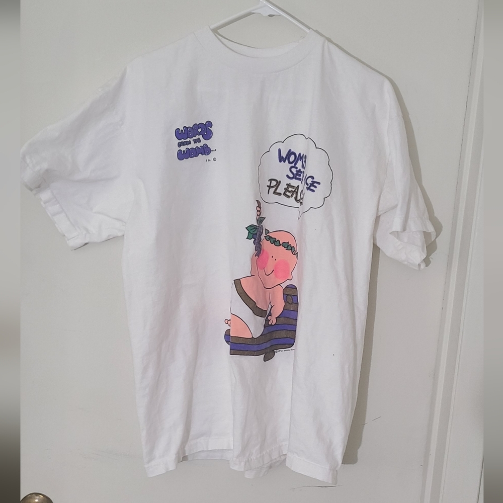Vintage Words From The Womb "Womb Service Please" Graphic T-shirt Men XL - Picture 2 of 6